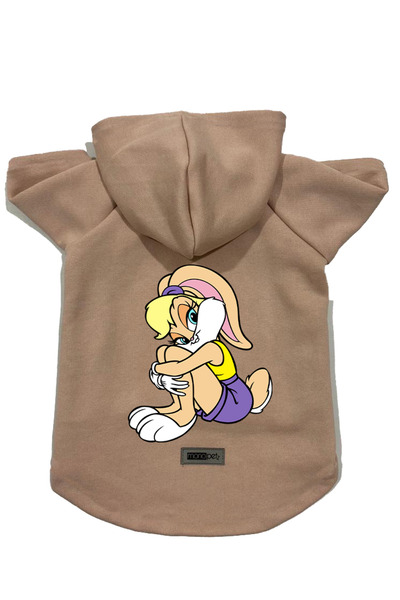 Monopetz Hooded Fleece Sweatshirt Dog and Cat Outfit & Dress - Beige Lola - S...