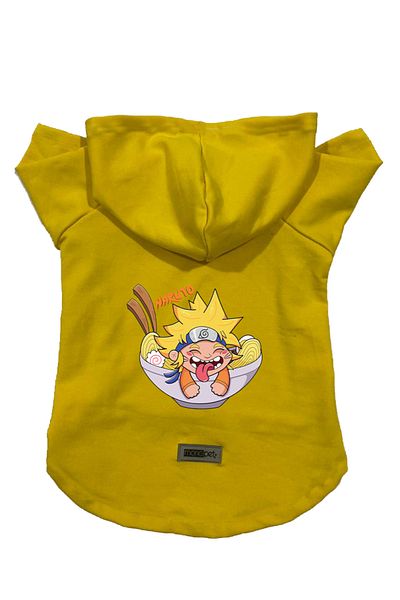 Monopetz Hooded Fleece Sweatshirt Dog and Cat Outfit & Dress - Yellow Naruto