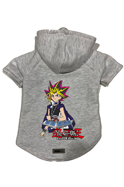 Monopetz سويت شيرت من الصوف بغطاء للرأس للكلاب والقطط - رمادي يوجي أوه - مقاس XS