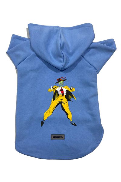 Monopetz Hooded Fleece Sweatshirt Dog and Cat Outfit & Dress - Blue Mask