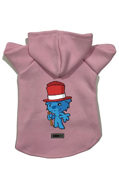 Monopetz Hooded Fleece Sweatshirt Dog and Cat Outfit & Dress - Pink Bear