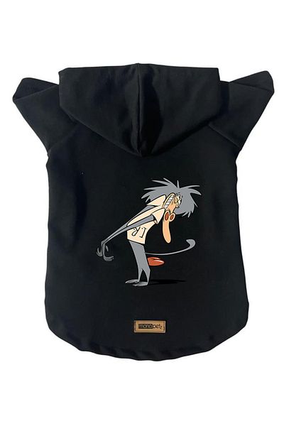 Monopetz Hooded Fleece Sweatshirt Dog and Cat Outfit & Dress - Black IR005