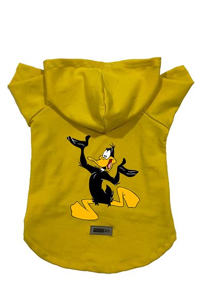 Monopetz Hooded Fleece Sweatshirt Dog and Cat Outfit & Dress - Yellow Duffy