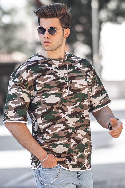 Madmext Beiges Herren-T-Shirt 4983