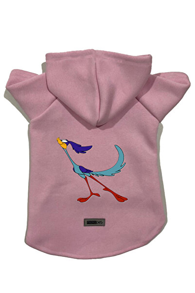 Monopetz سويت شيرت من الصوف بغطاء للرأس ملابس للكلاب والقطط - وردي Road Runne...