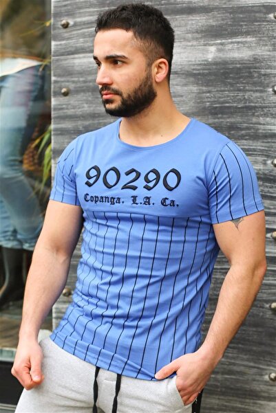 Madmext Μπλουζάκι με λεπτομέρεια με ρίγα λαιμού πληρώματος 2863