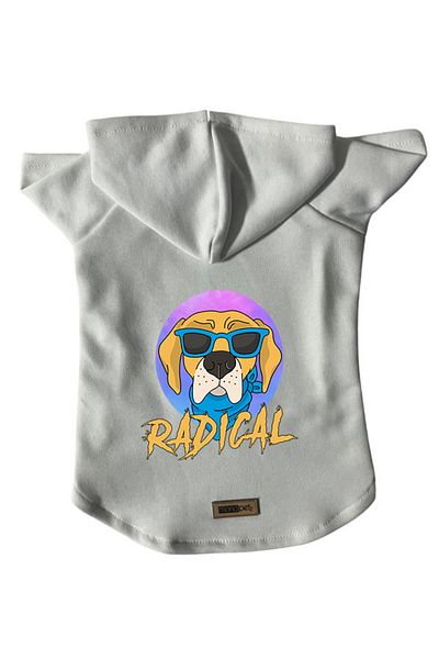 Monopetz Hooded Fleece Sweatshirt Dog and Cat Outfit & Dress - White Radical