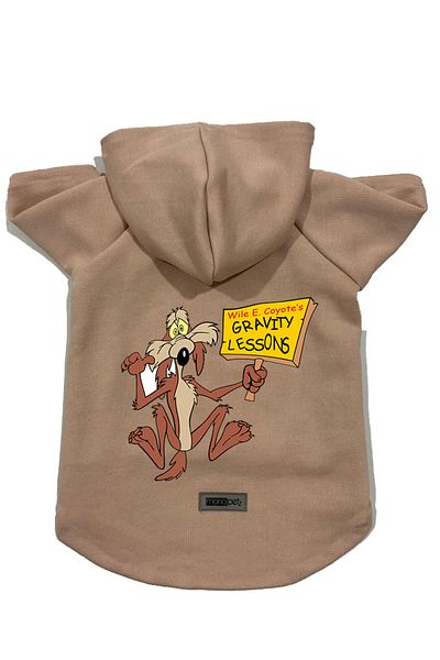Monopetz Hooded Fleece Sweatshirt Dog and Cat Outfit & Dress - Beige Coiote