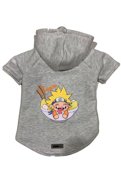 Monopetz Hooded Fleece Sweatshirt Dog and Cat Outfit & Dress - Gray Naruto