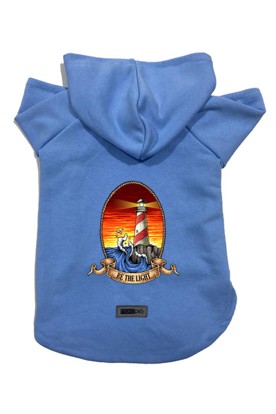 Monopetz سويت شيرت من الصوف بغطاء للرأس ملابس للكلاب والقطط - منارة زرقاء - م...