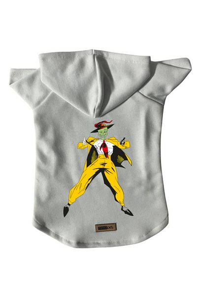 Monopetz Hooded Fleece Sweatshirt Dog and Cat Outfit & Dress - White Mask