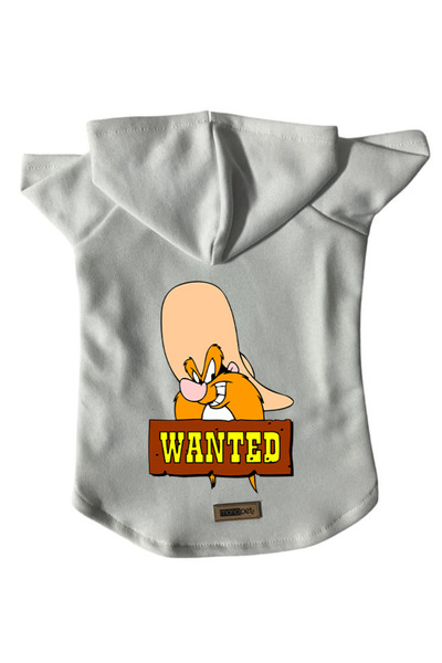 Monopetz سويت شيرت من الصوف بغطاء للرأس ملابس للكلاب والقطط - أبيض J-Sam - مق...