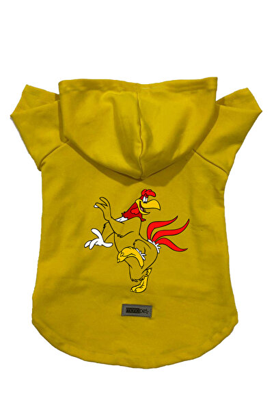 Monopetz Hooded Fleece Sweatshirt Dog and Cat Outfit & Dress - Yellow Fog Hor...