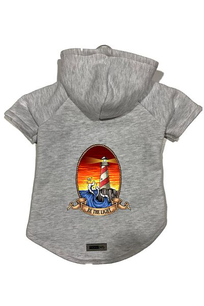 Monopetz Hooded Fleece Sweatshirt Dog and Cat Outfit & Dress - Gray Lighthouse