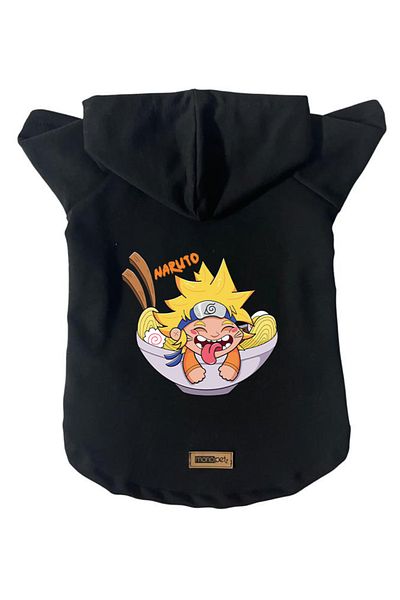 Monopetz Hooded Fleece Sweatshirt Dog and Cat Outfit & Dress - Black Naruto