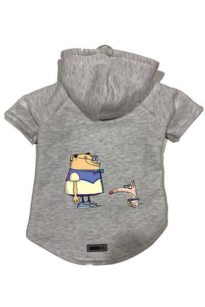 Monopetz Hooded Fleece Sweatshirt Dog and Cat Outfit & Gown - Gray Cando