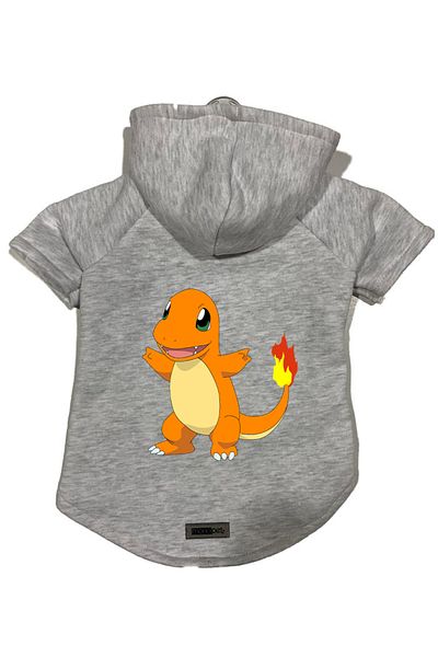Monopetz Hooded Fleece Sweatshirt Dog and Cat Outfit & Dress - Gray Pokemon