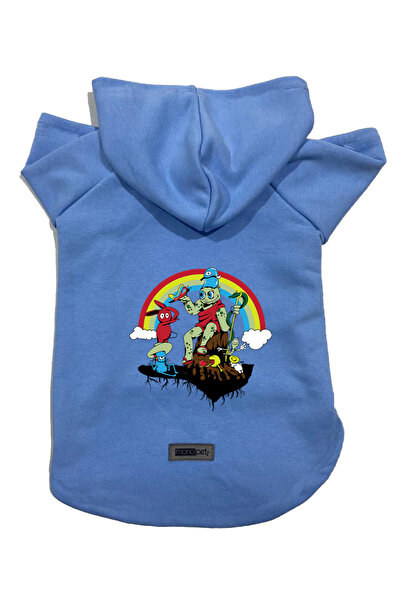 Monopetz سويت شيرت من الصوف بغطاء للرأس ملابس للكلاب والقطط - بلو سيتي 28 - م...