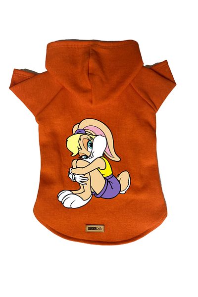 Monopetz Hooded Fleece Sweatshirt Dog and Cat Outfit & Dress - Orange Lola