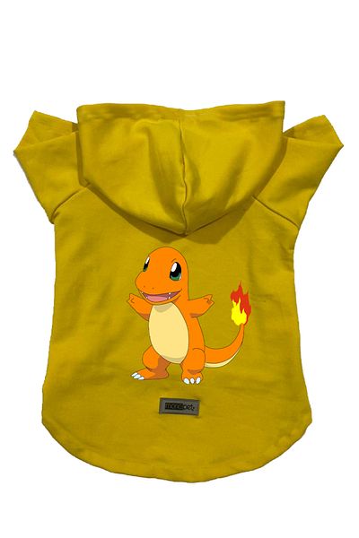 Monopetz Hooded Fleece Sweatshirt Dog and Cat Outfit & Dress - Yellow Pokemon
