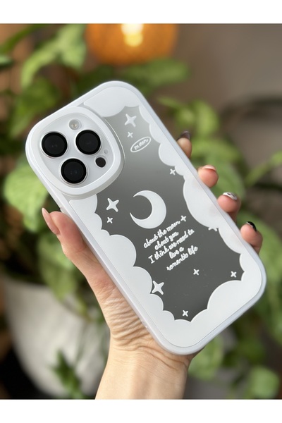Go Aksesuar Iphone 14 PROMAX Aynalı Tasarımlı Kenarları Silikon Kılıf