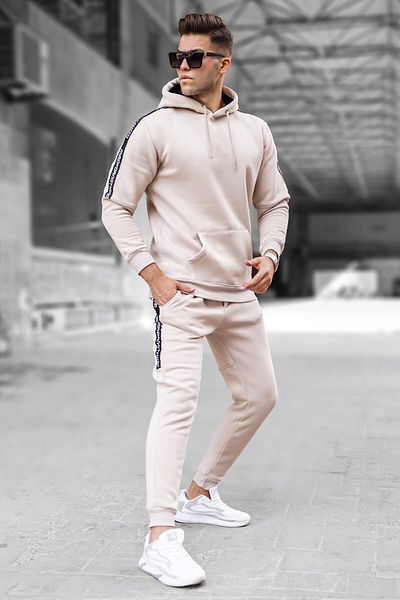 Madmext Beiges Herren-Trainingsanzug-Set 5425