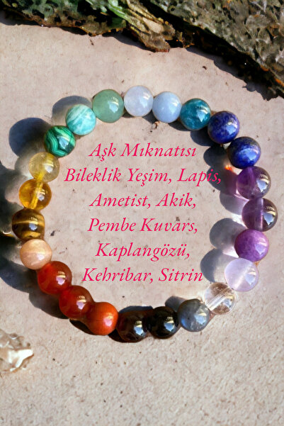 NBS Beautiful Naturel Stones سوار الحب، السعادة، السلام من الحجر الطبيعي 8 مل...