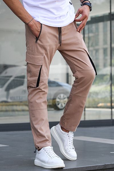 Madmext Beige Cargo-Taschen-Jogginghose 5791