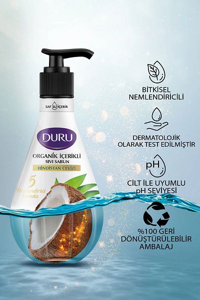 Duru Coconut Liquid Soap with Organic Content 3x500ml