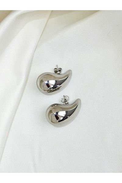 Eva Takı Italian Rachel Drop Silver Silver Colored 3cm Earrings