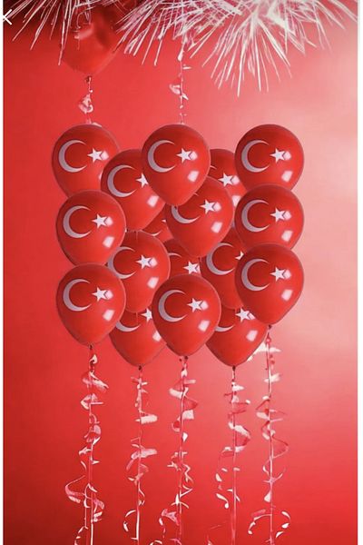 Yogi parti Turkish Flag Balloon 30 pieces
