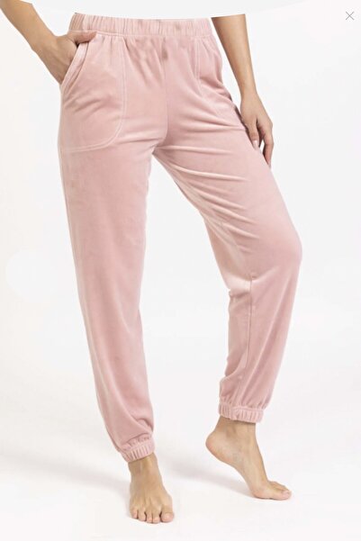 Ladytime Yumoş Kadife Kışlık Cepli Kadın Eşofman Altı 2072