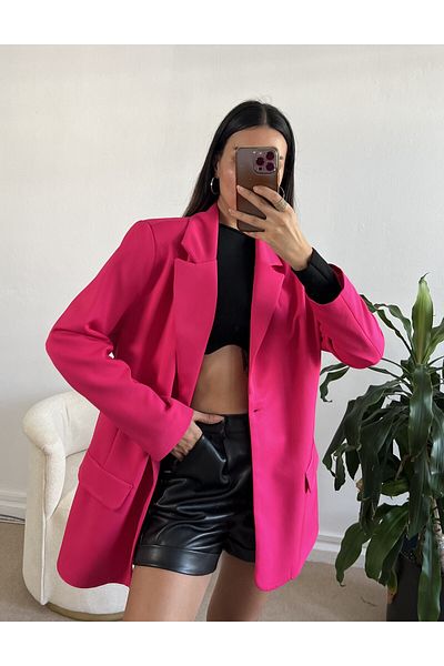 minaaise Φούξια Oversize Blazer Jacket 24022