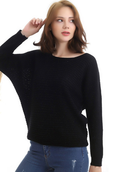 CoolLook Πουλόβερ με μακρύ μανίκι με λάμψη, στρογγυλό λαιμόκοψη, φαρδύ στυλ, ...