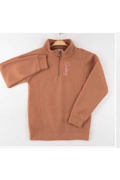zyc Girl's Stand Collar Half Zipper Winter Fleece