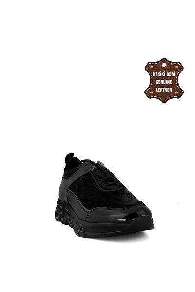 MARCOMEN 18316 Men's Genuine Leather Casual Shoes Black