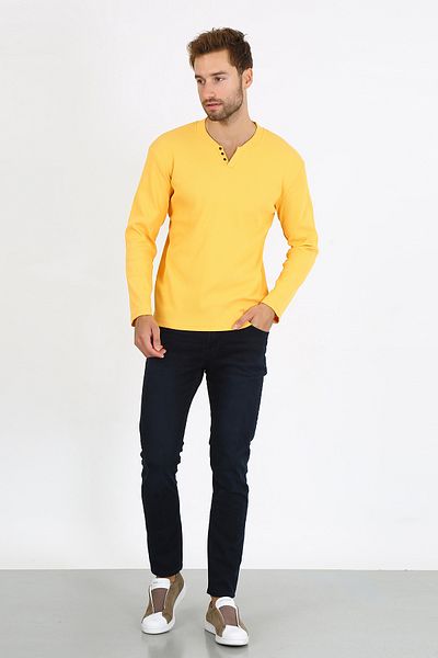 UOMOPARK - 5524 NEW SEASON V CUT BUTTONED CASE Pullover