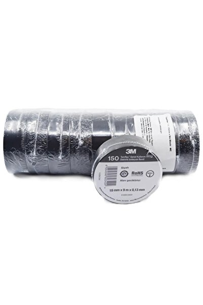 3M 10 Adet Temflex Pvc Siyah Izole Bant Elektrik Bandı