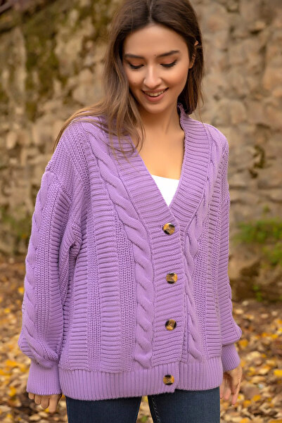 CoolLook Cardigan tricotat cu decolteu în V și model în dungi, cu mâneci lung...