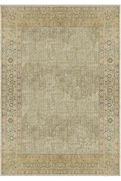 Çam Halı Gloria Td115 Su Yeşili Klasik Desen Dokuma Saçaklı Kilim