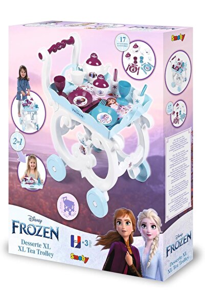 Smoby , 310517, Frozen 2 Tekerlekli Servis Arabası, Oyuncak Çay Servisli Oyun Seti, Aksesuarlar, Froz