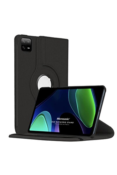 Microsonic Xiaomi Pad 6 Kılıf 360 Rotating Stand Deri Siyah