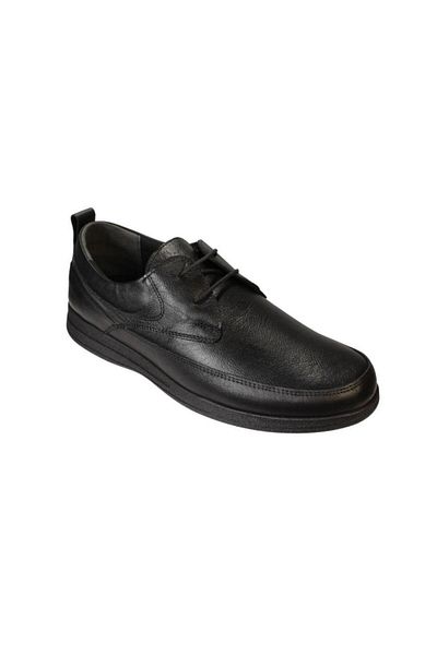 Polaris POLARIS Men's Black 5 Point Anatomical Genuine Leather Shoes