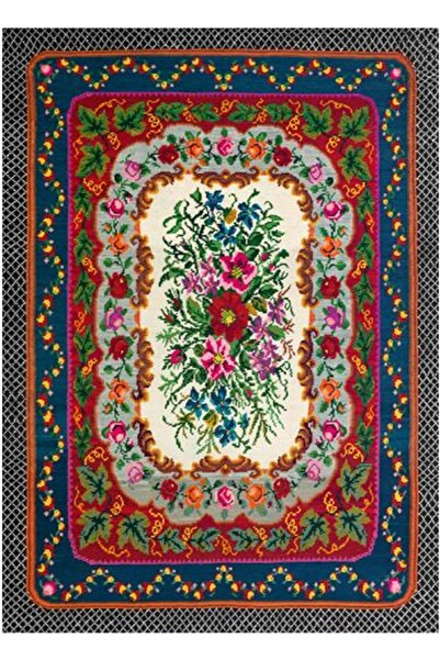 Çam Halı Gloria Td733 Multi Karabağ Desen Dokuma Saçaklı Kilim