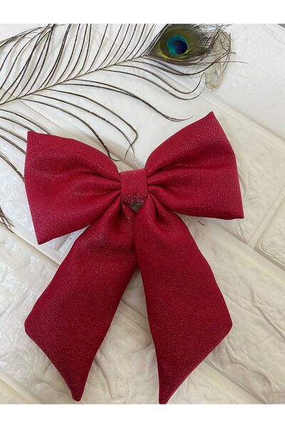 sema aksesuar مشبك على شكل فيونكة حمراء مع ذيل إغلاق تلقائي - هدية خاصة لعيد ...