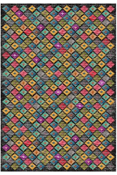 Çam Halı Gloria Td79902 Multi Etnik Desen Dokuma Saçaklı Kilim