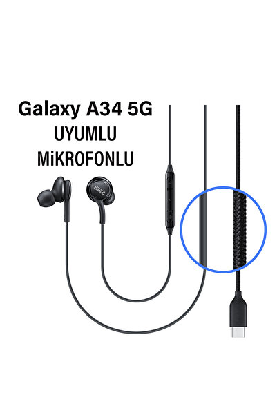 Genel Markalar Samsung A34 Kulaklık Samsung Galaxy A34 5G Uyumlu Type C Kulak...