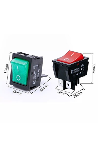 Maroces MR-104-30 GENİŞ KIRMIZI IŞIKLI ANAHTAR ON-OFF 4P 30AMPER