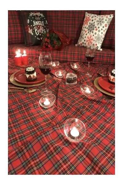 BELMOD Christmas Scottish Plaid Woven Patterned Fabric Width 170cm