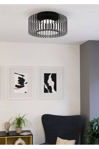 Eglo 900722   Indoor " Gınestrone-Z " Black Color Cast Steel Led Ceiling Lamp Ip20 Max: 22W Diameter: 4